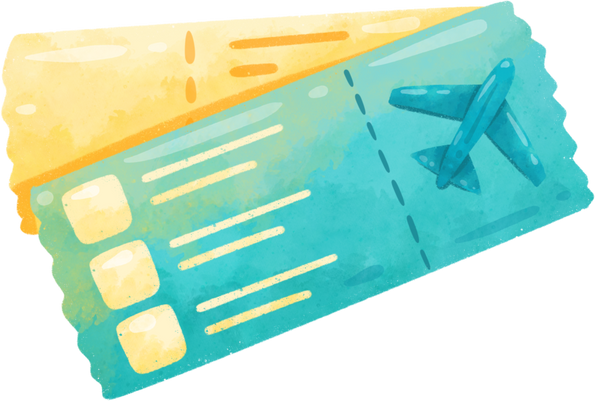airplane tickets watercolor